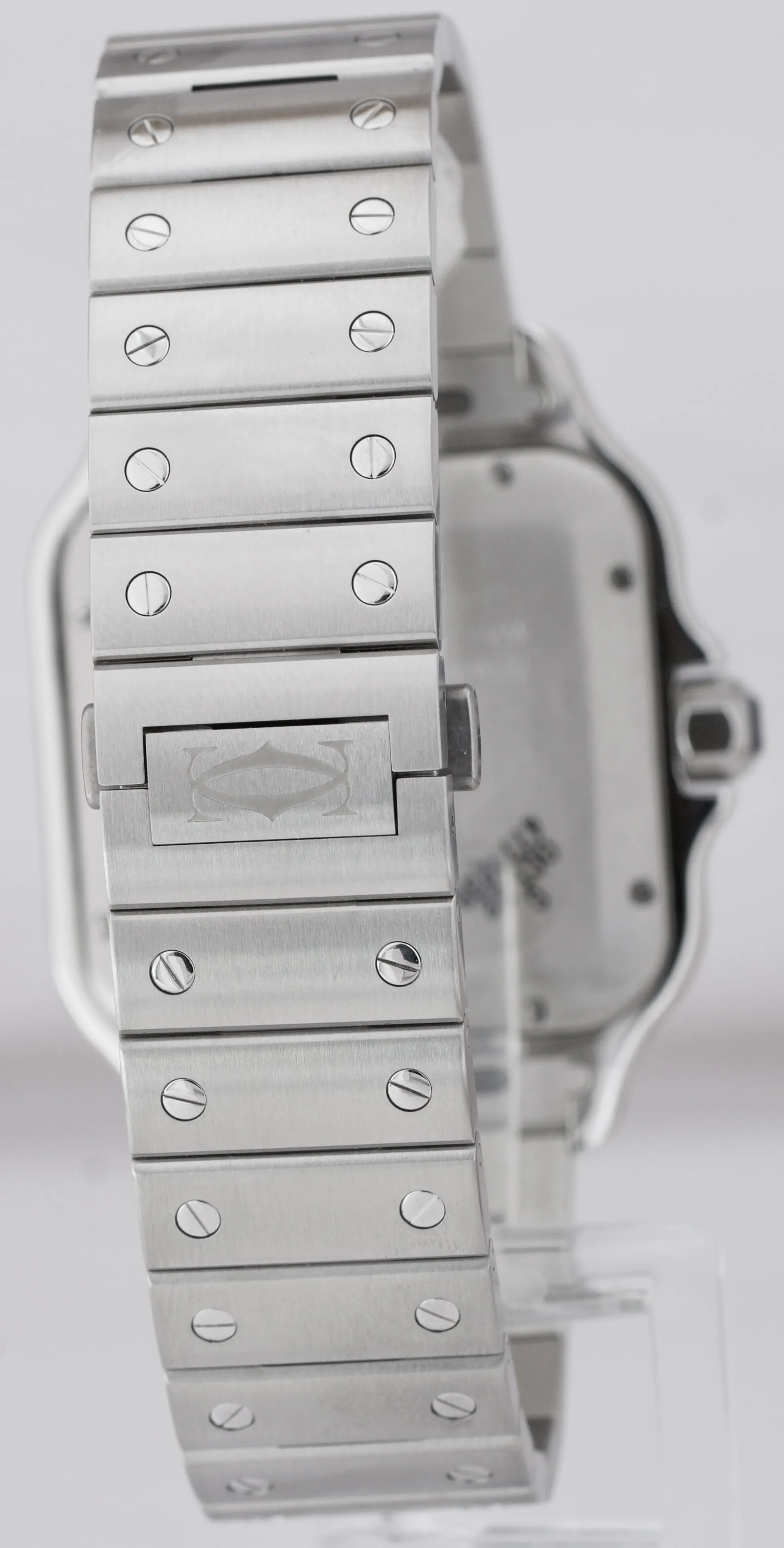 NEW Stickered Cartier Santos 42mm Automatic Stainless White 4072 Watch WSSA0018