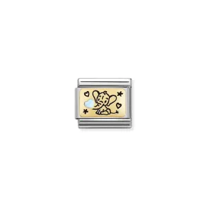 Nomination Composable Link Blue Baby Elephant 18K Gold & Enamel
