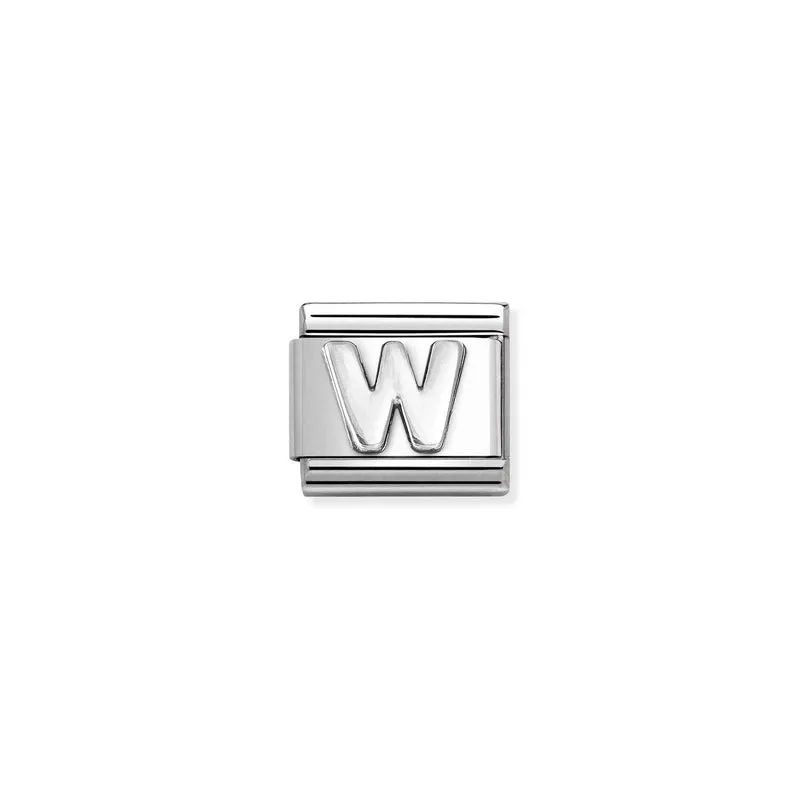 Nomination Composable Link Letter W, Silver