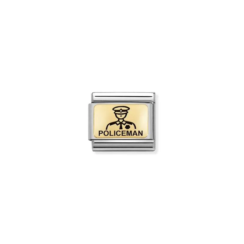 Nomination Composable Link Policeman, 18K Gold