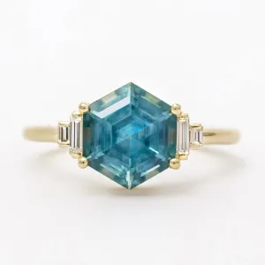 Ocean Ring | 3 Carat Natural Montana Sapphire Engagement Ring