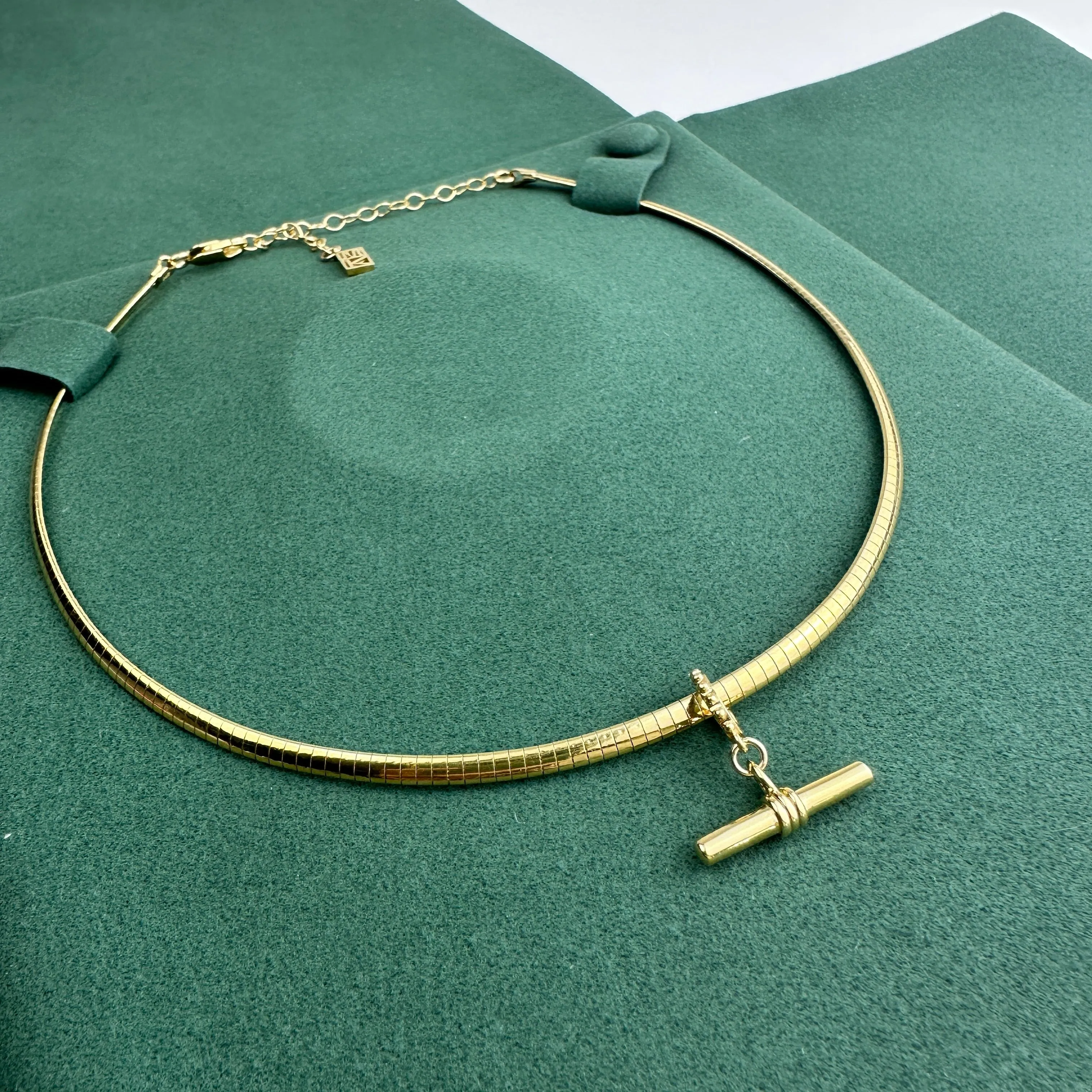 Omega Collar Bar Charm Necklace