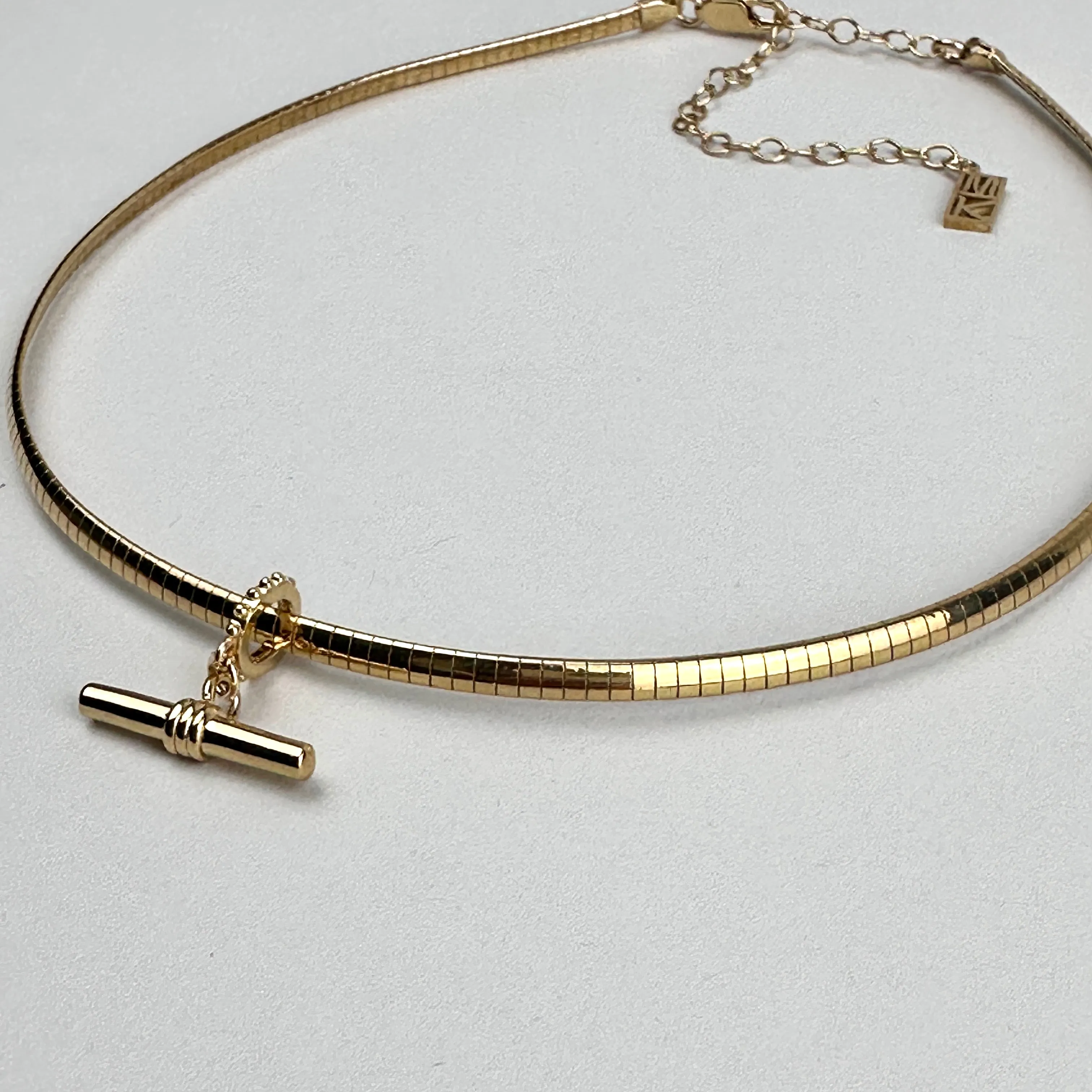 Omega Collar Bar Charm Necklace