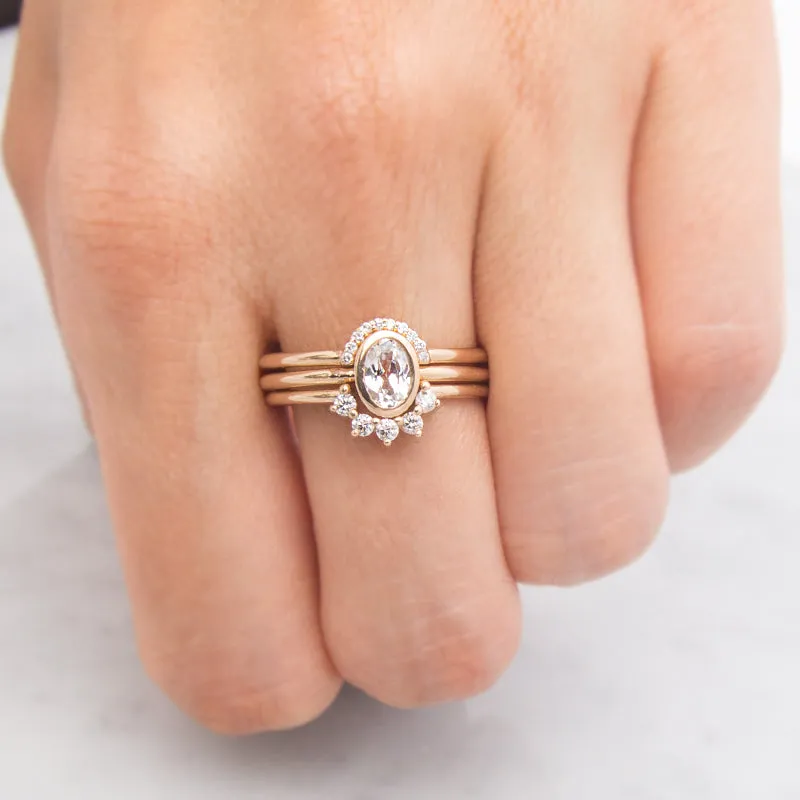 Oval Bezel White Sapphire Ring