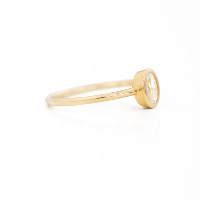 Oval Bezel White Sapphire Ring