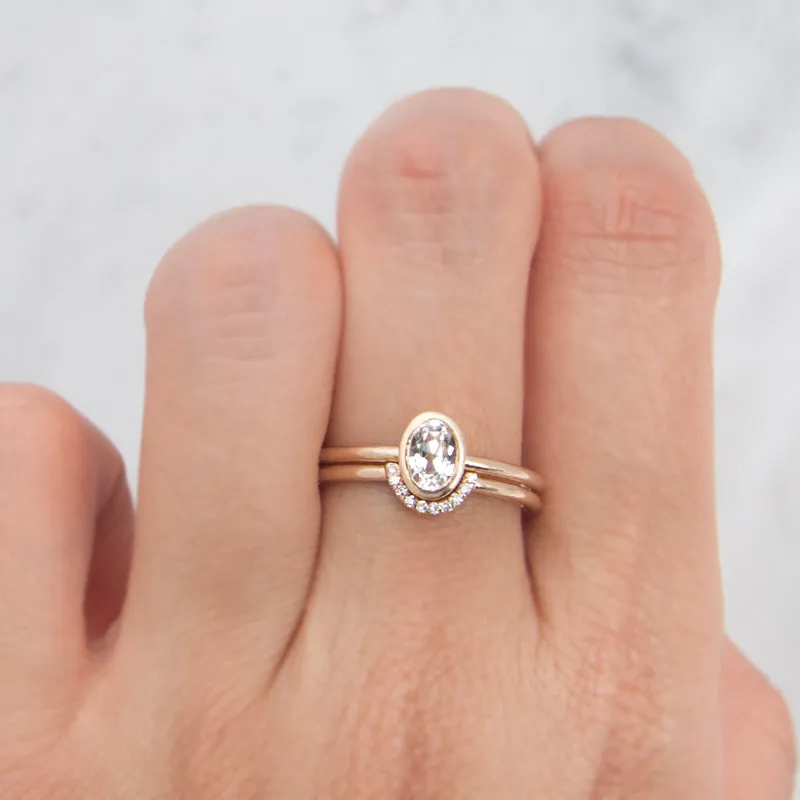 Oval Bezel White Sapphire Ring