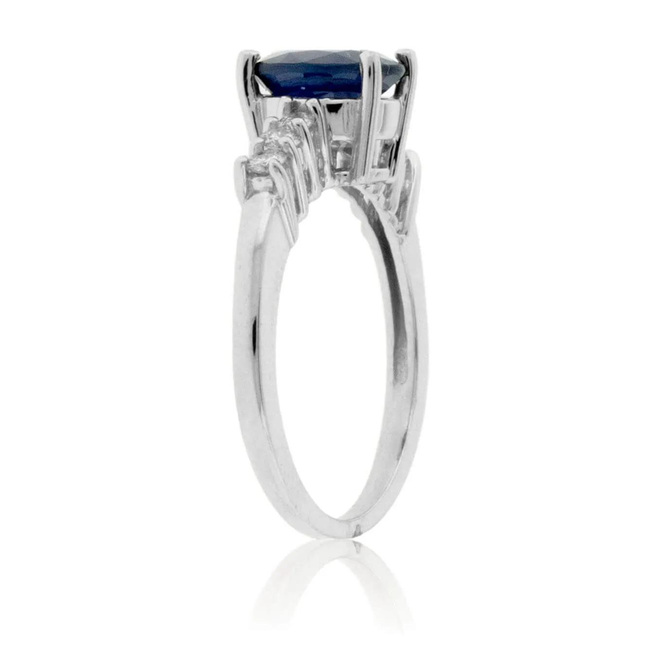 Oval Blue Sapphire & Diamond Ring