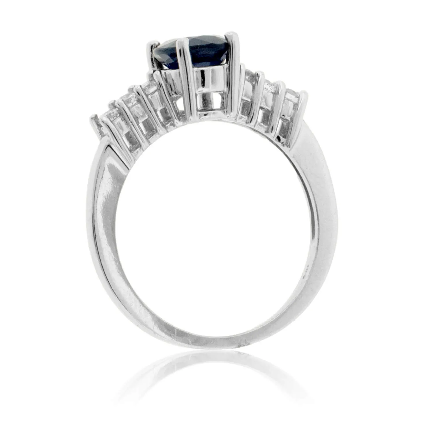 Oval Blue Sapphire & Diamond Ring