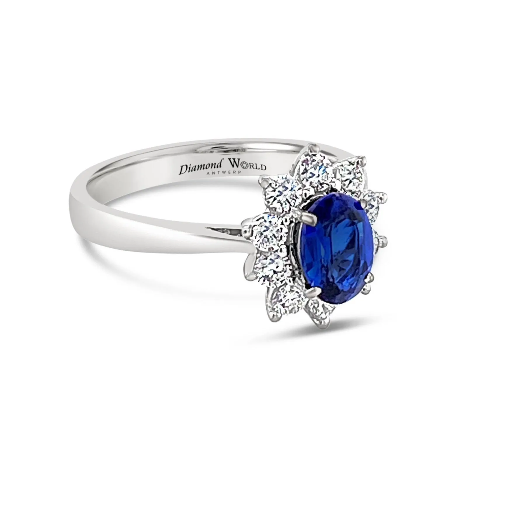 Oval Cut Sapphire & Diamonds "Megan" Ring