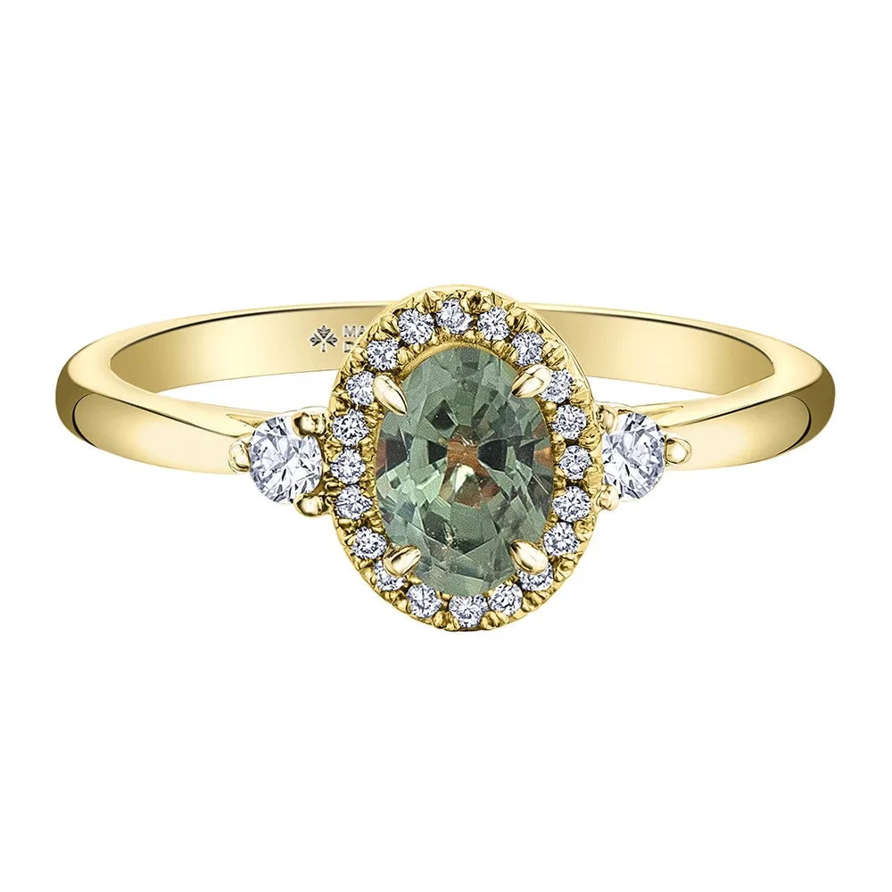 Oval Gemstone and Canadian Diamond Rings