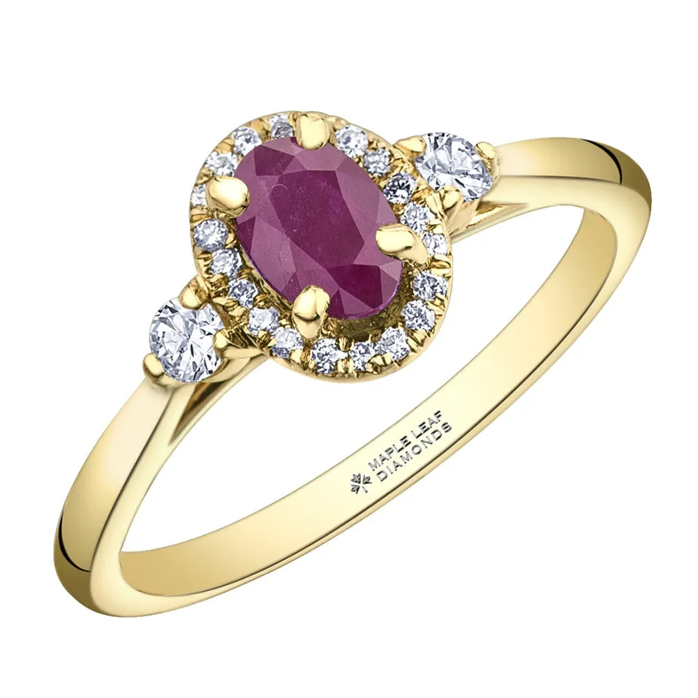 Oval Gemstone and Canadian Diamond Rings