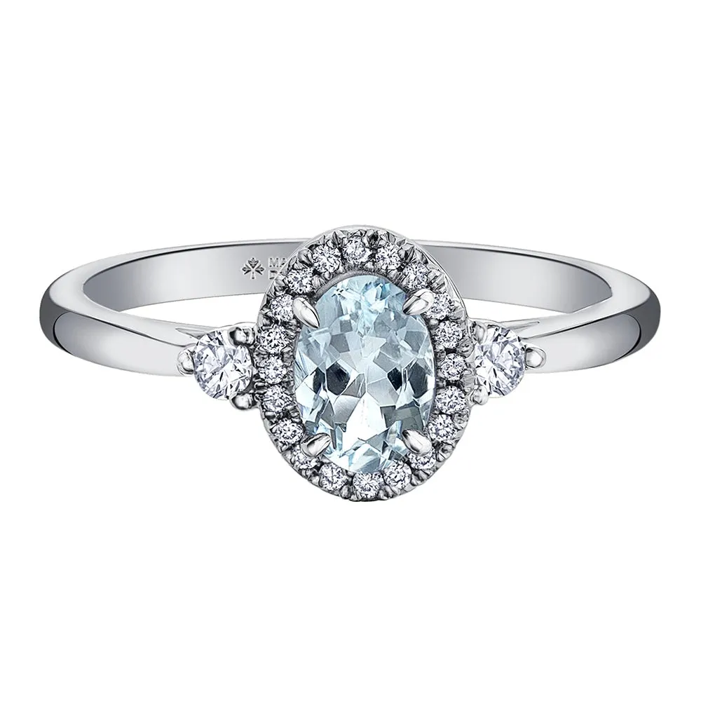 Oval Gemstone and Canadian Diamond Rings