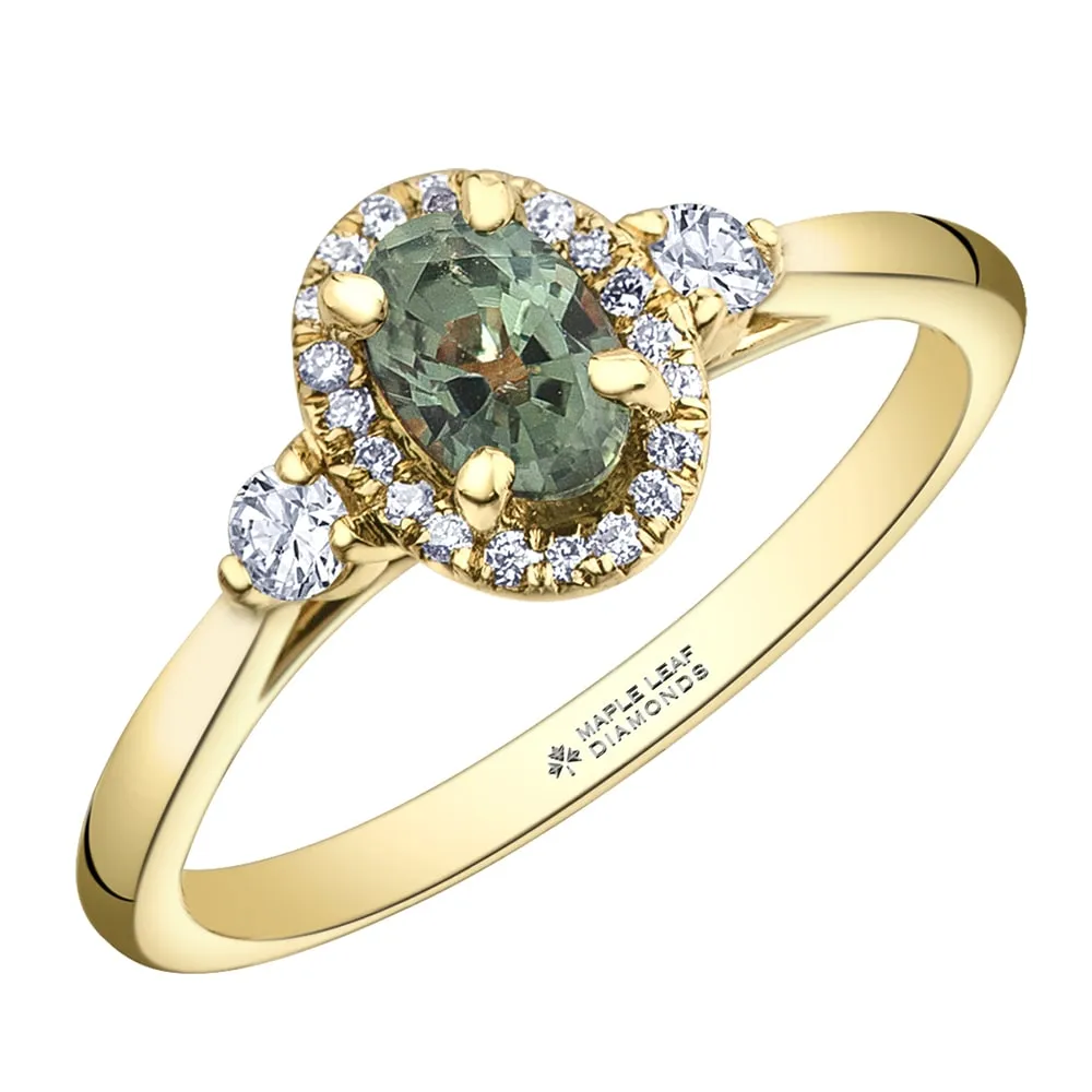 Oval Gemstone and Canadian Diamond Rings