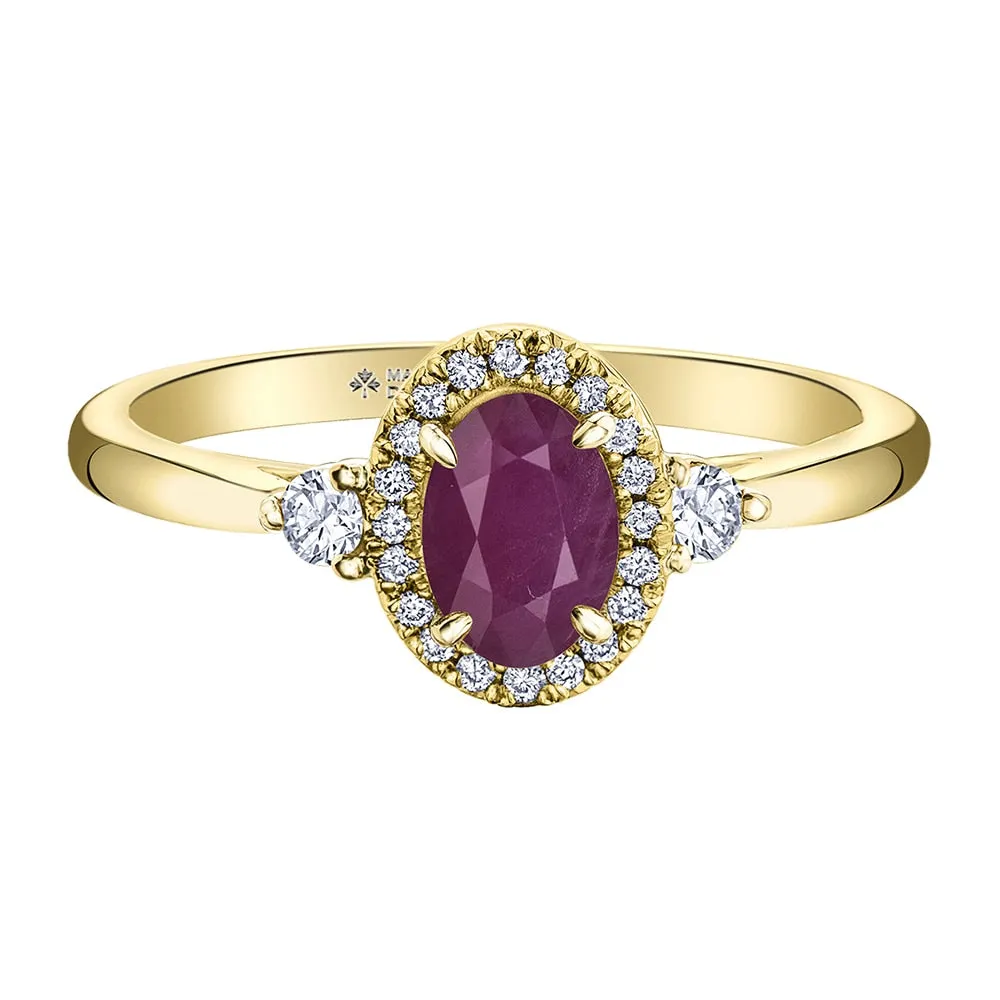 Oval Gemstone and Canadian Diamond Rings