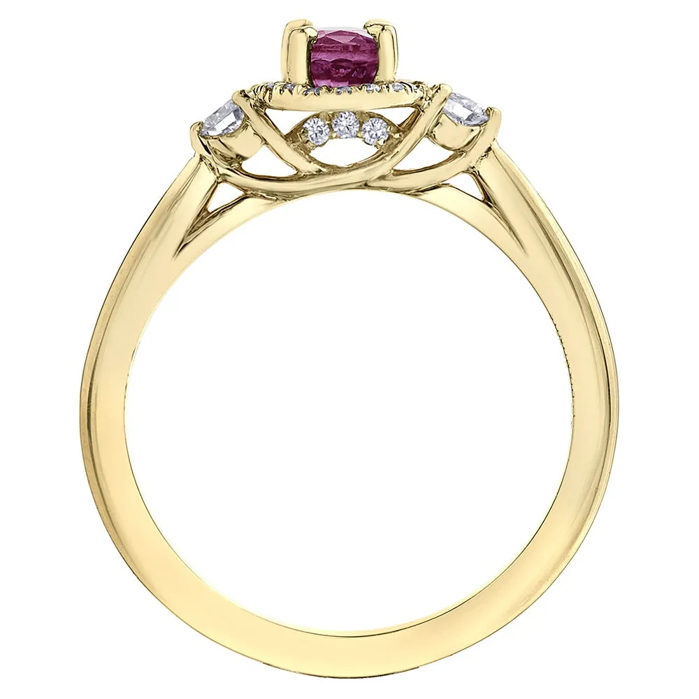 Oval Gemstone and Canadian Diamond Rings