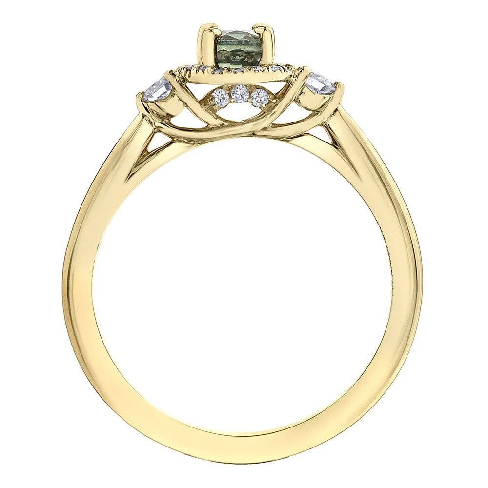 Oval Gemstone and Canadian Diamond Rings