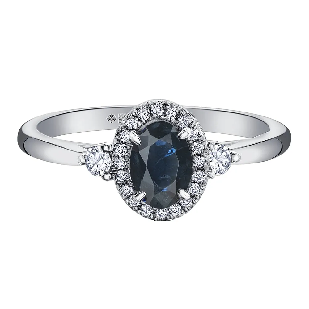 Oval Gemstone and Canadian Diamond Rings