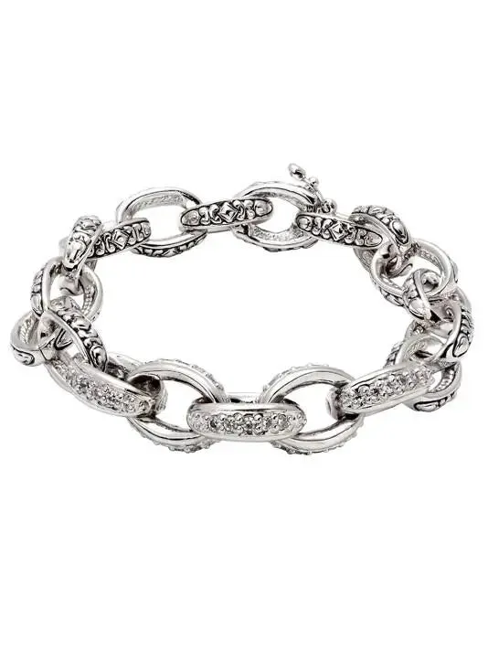 Oval Link Collection - Pavé Bracelet