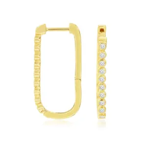 Oval Shaped Diamond Hoop Earrings