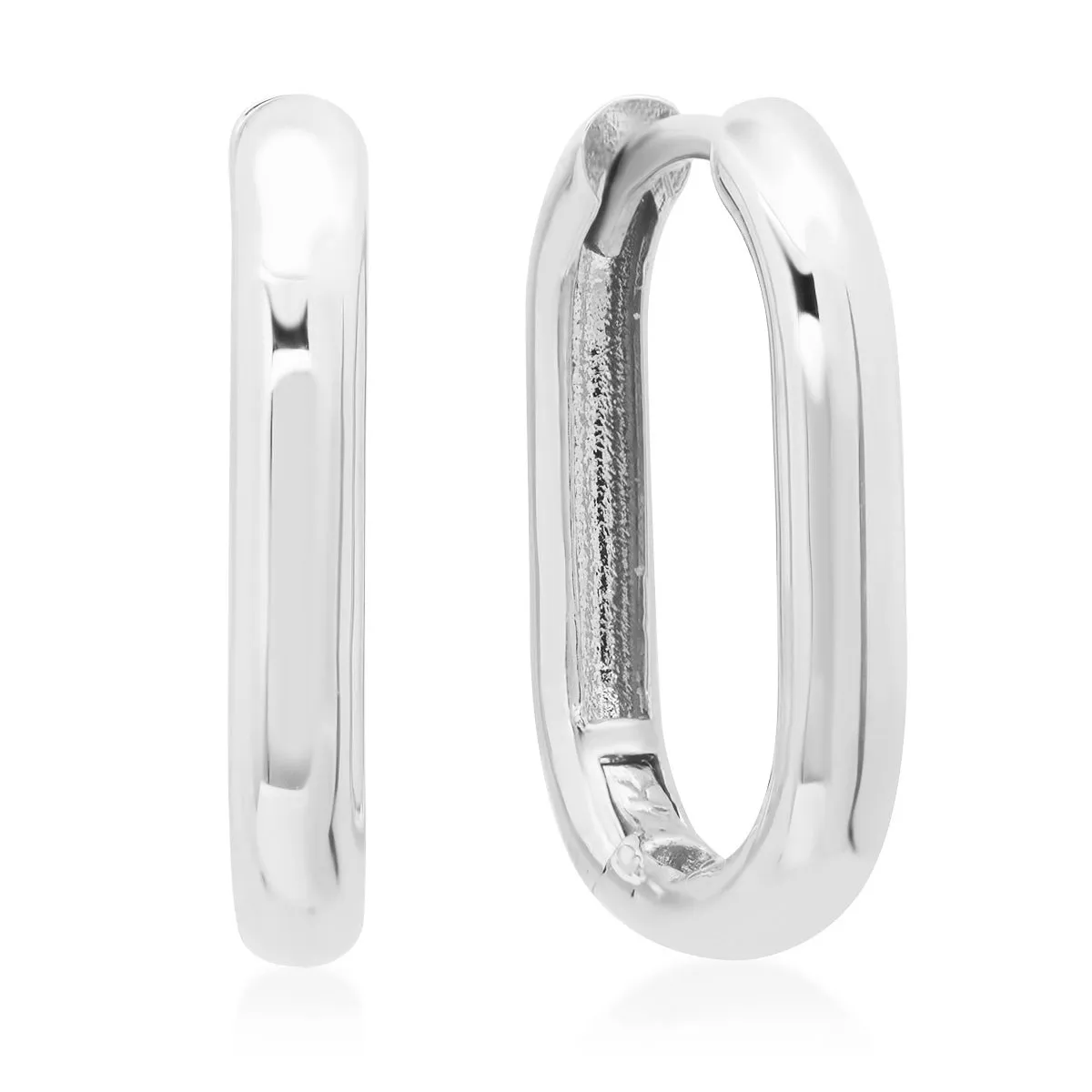 Oval Tube Gold Hoop Earring