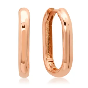 Oval Tube Gold Hoop Earring