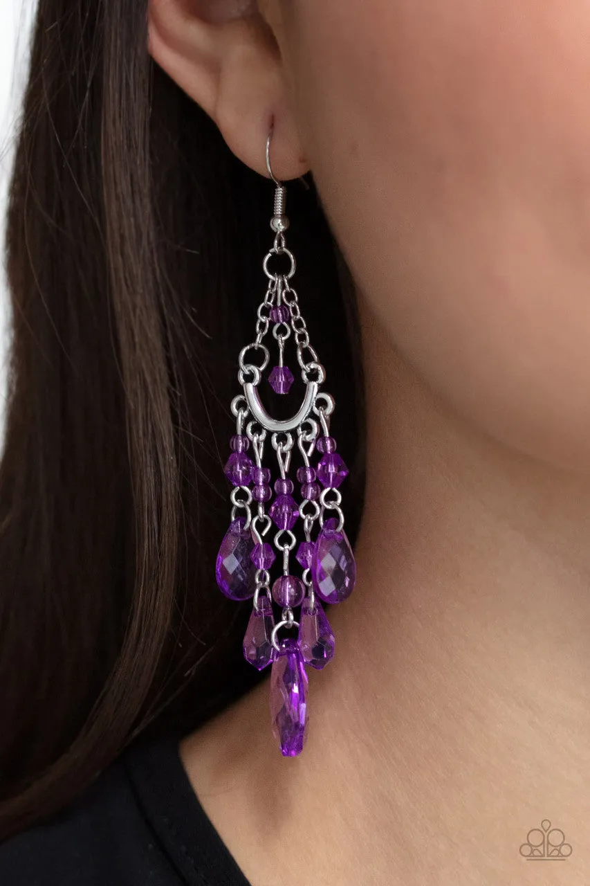 Paid Vacation Purple Paparazzi Earrings