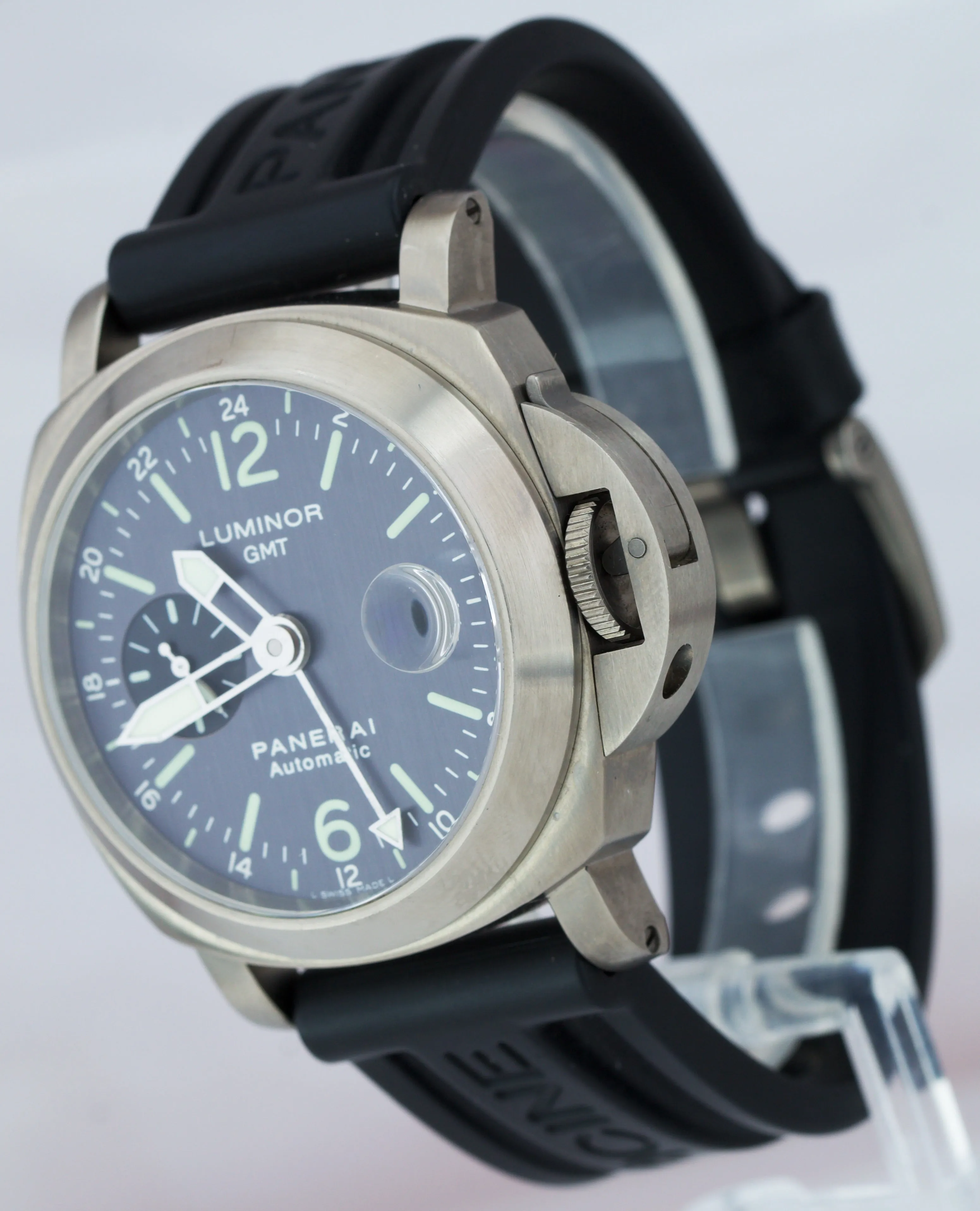 Panerai PAM 89 Luminor GMT Automatic Anthracite Titanium 44mm Watch PAM00089