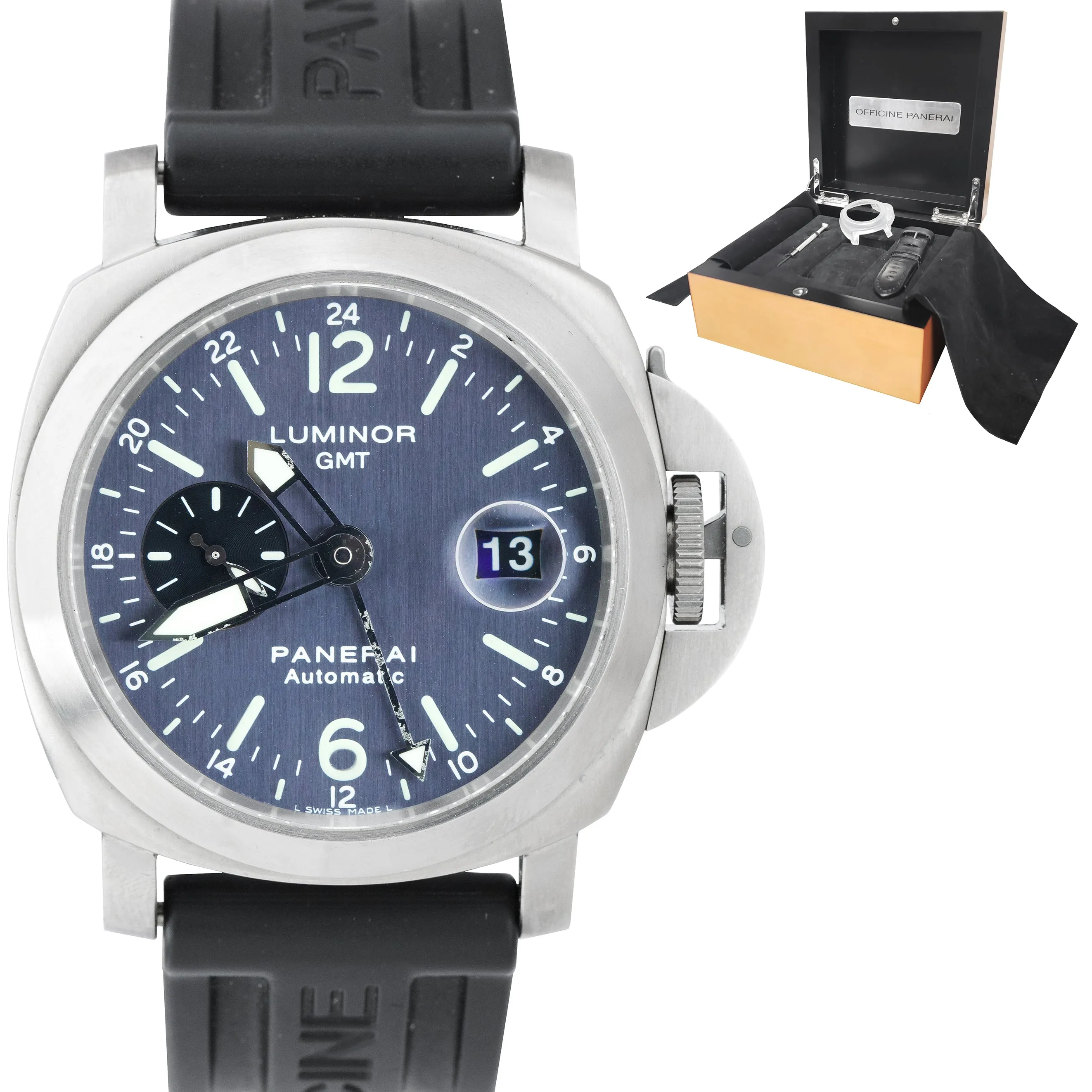 Panerai PAM 89 Luminor GMT Automatic Anthracite Titanium 44mm Watch PAM00089