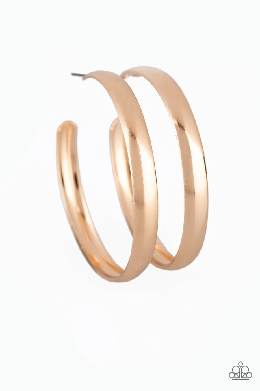 Paparazzi A Double Feature - Gold Hoop Earring