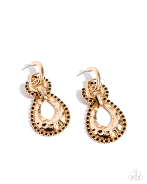Paparazzi Hammered Highway - Black Earrings