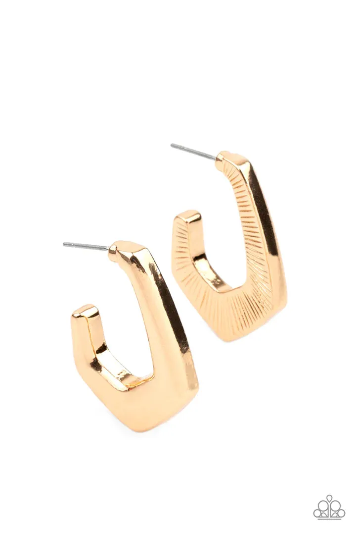 Paparazzi On The Hook - Gold Hoop Earrings