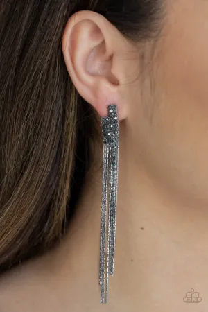 Paparazzi - Radio Waves - Black Earrings