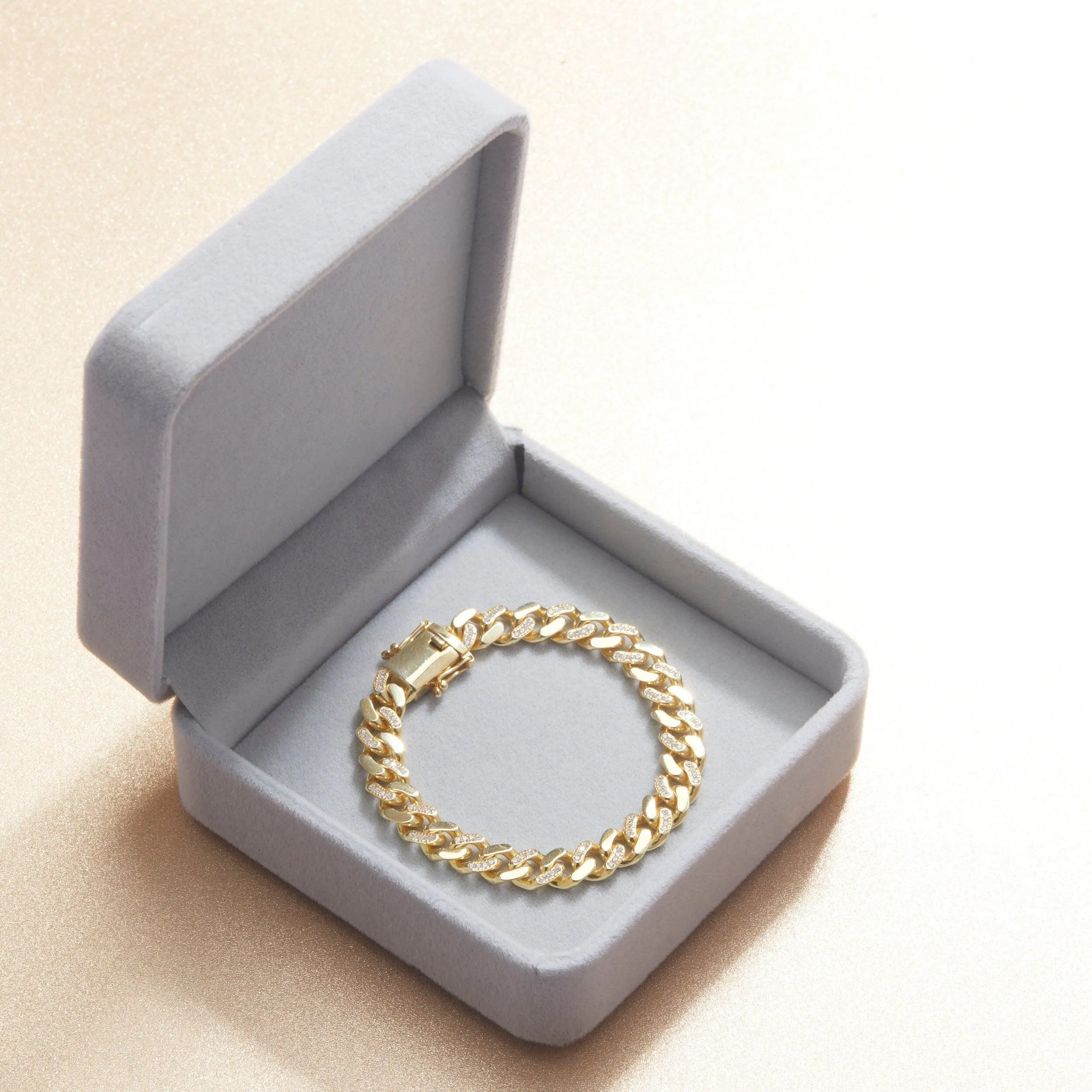 Pave Cuban Link Bracelet - 18K Gold Vermeil