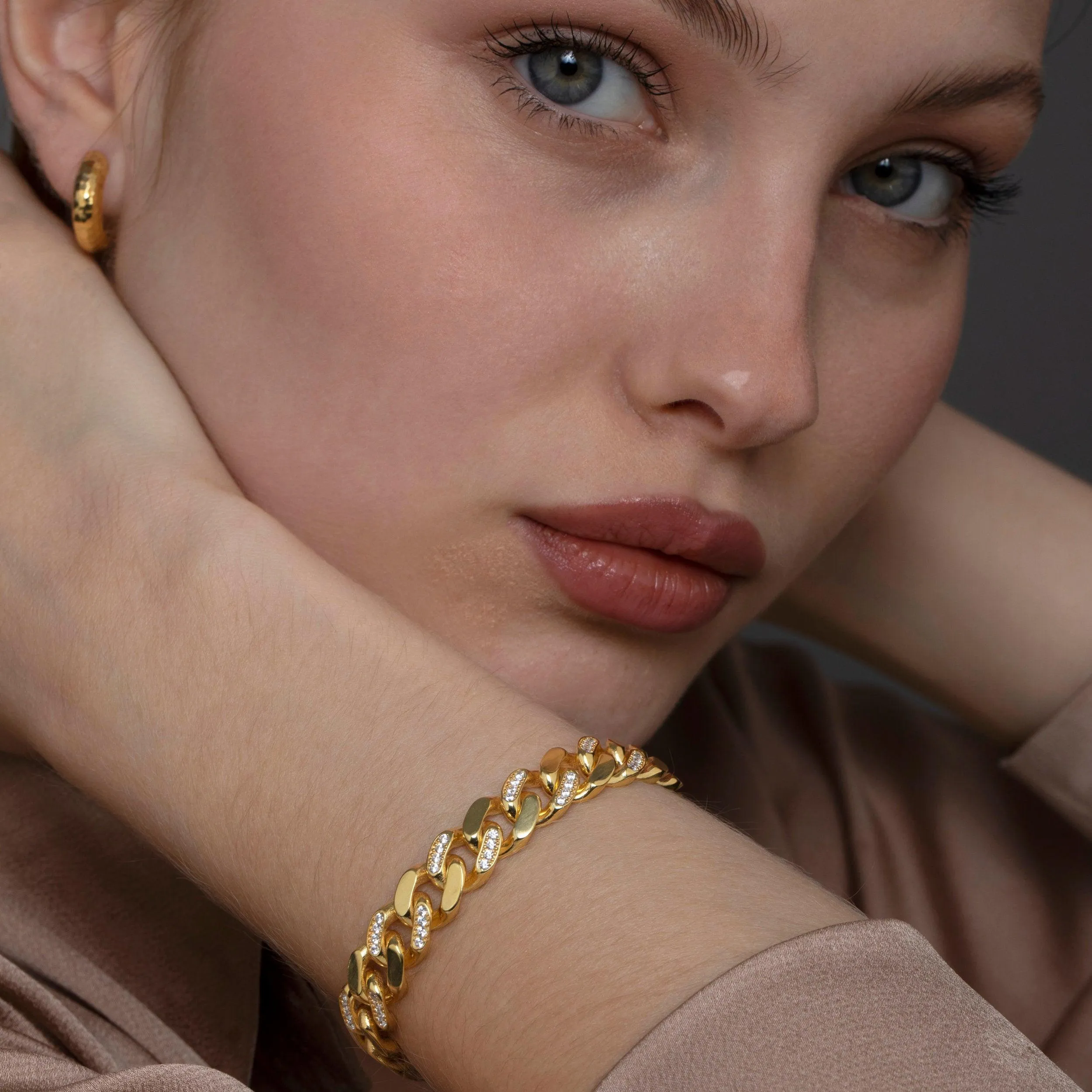 Pave Cuban Link Bracelet - 18K Gold Vermeil