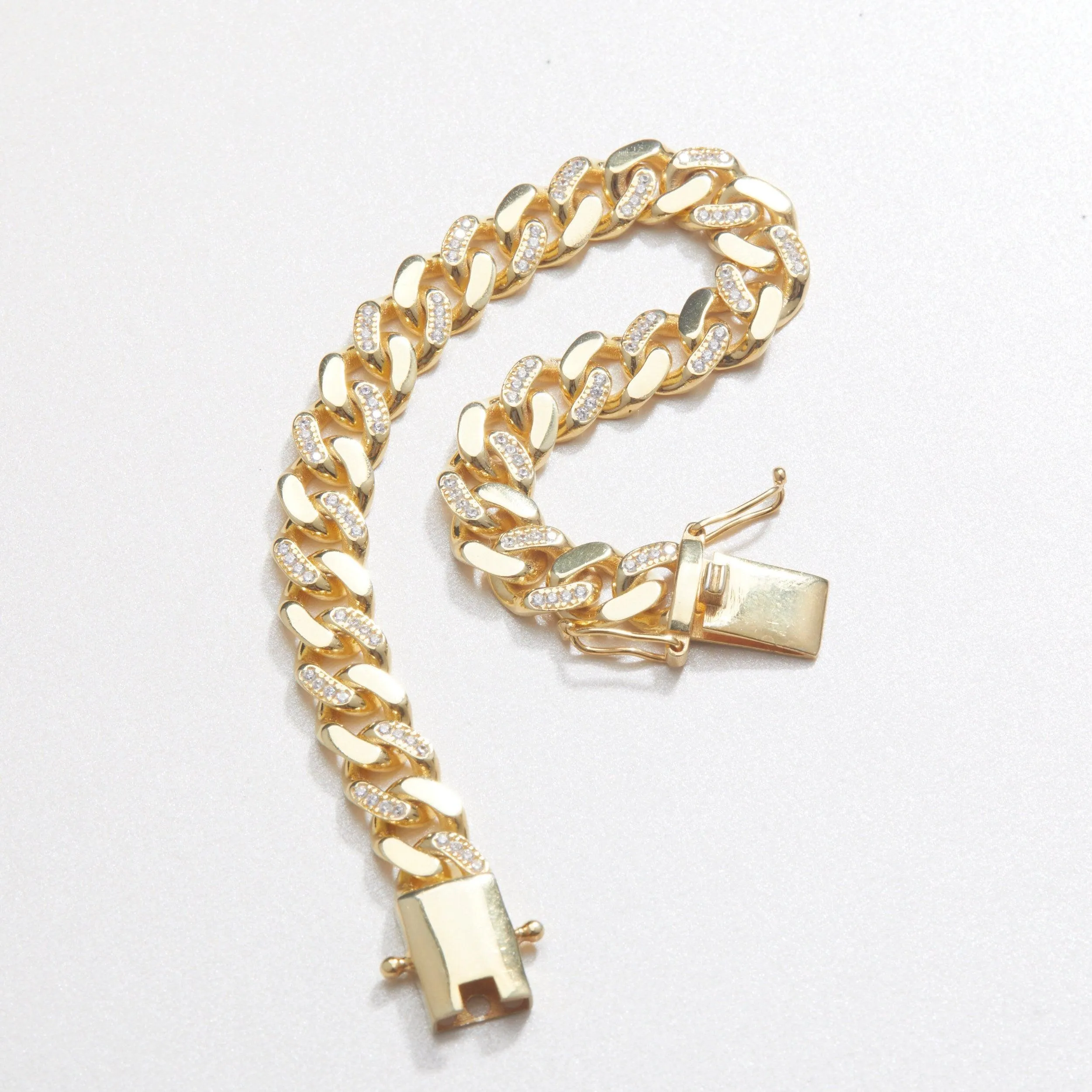 Pave Cuban Link Bracelet - 18K Gold Vermeil