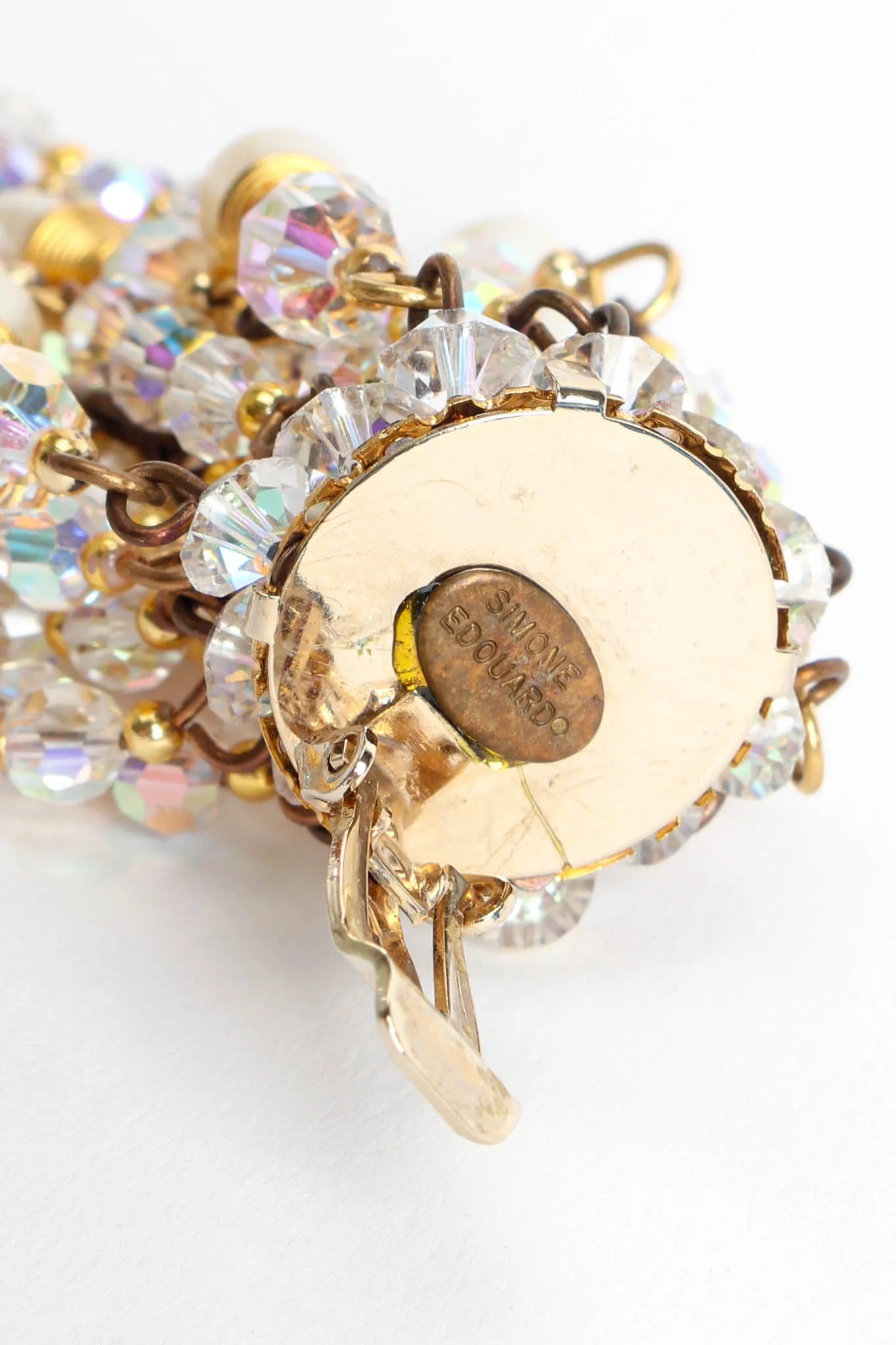 Pearl Crystal Cluster Chandelier Earrings