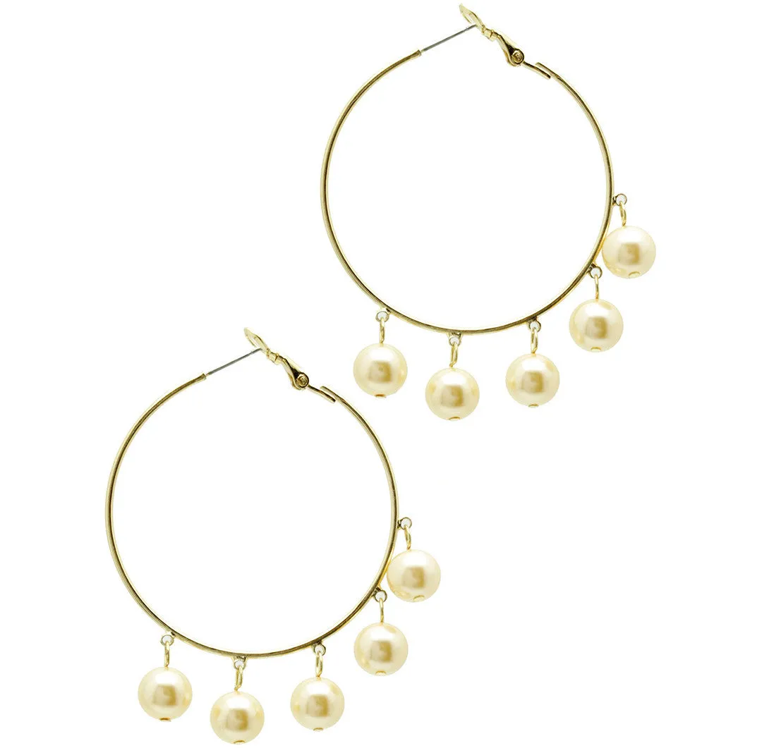 Pearl Hoop Earrings
