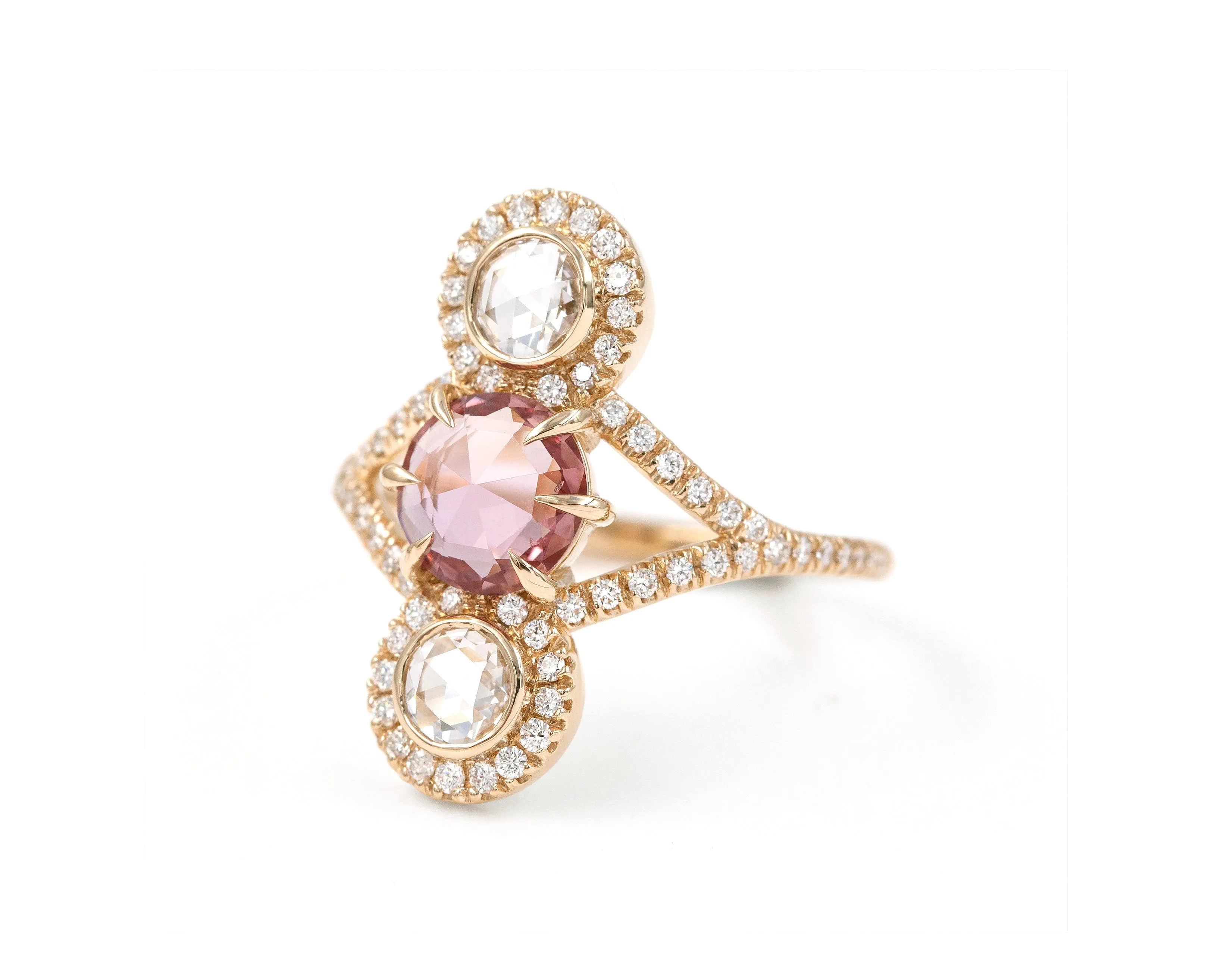 Pink Sapphire Equilibrium Ring