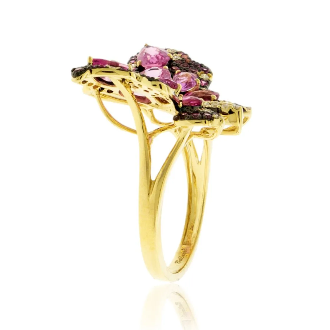 Pink Sapphire Winged Butterfly & Diamond Ring