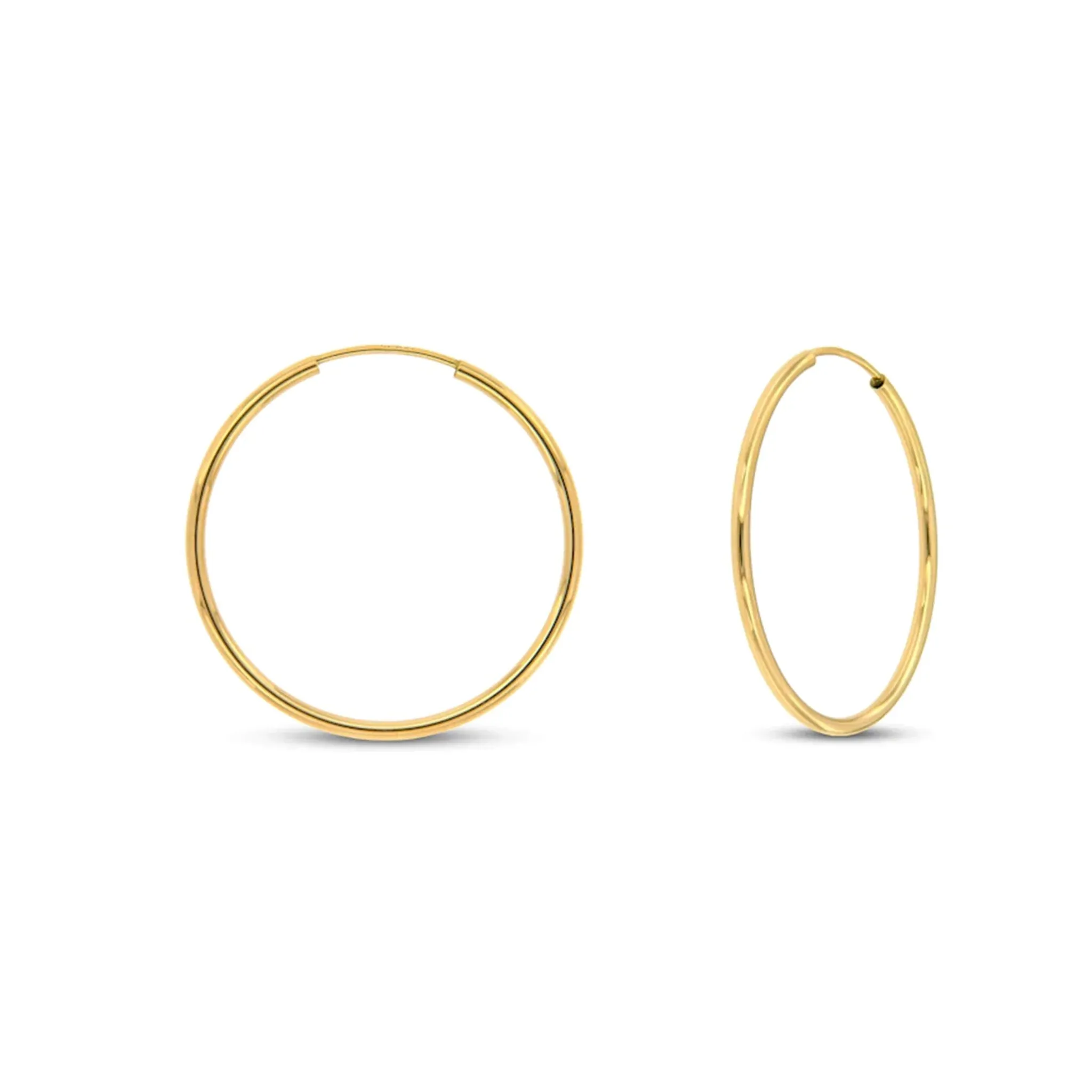Plain Hoop Earrings Yellow Gold (14K)