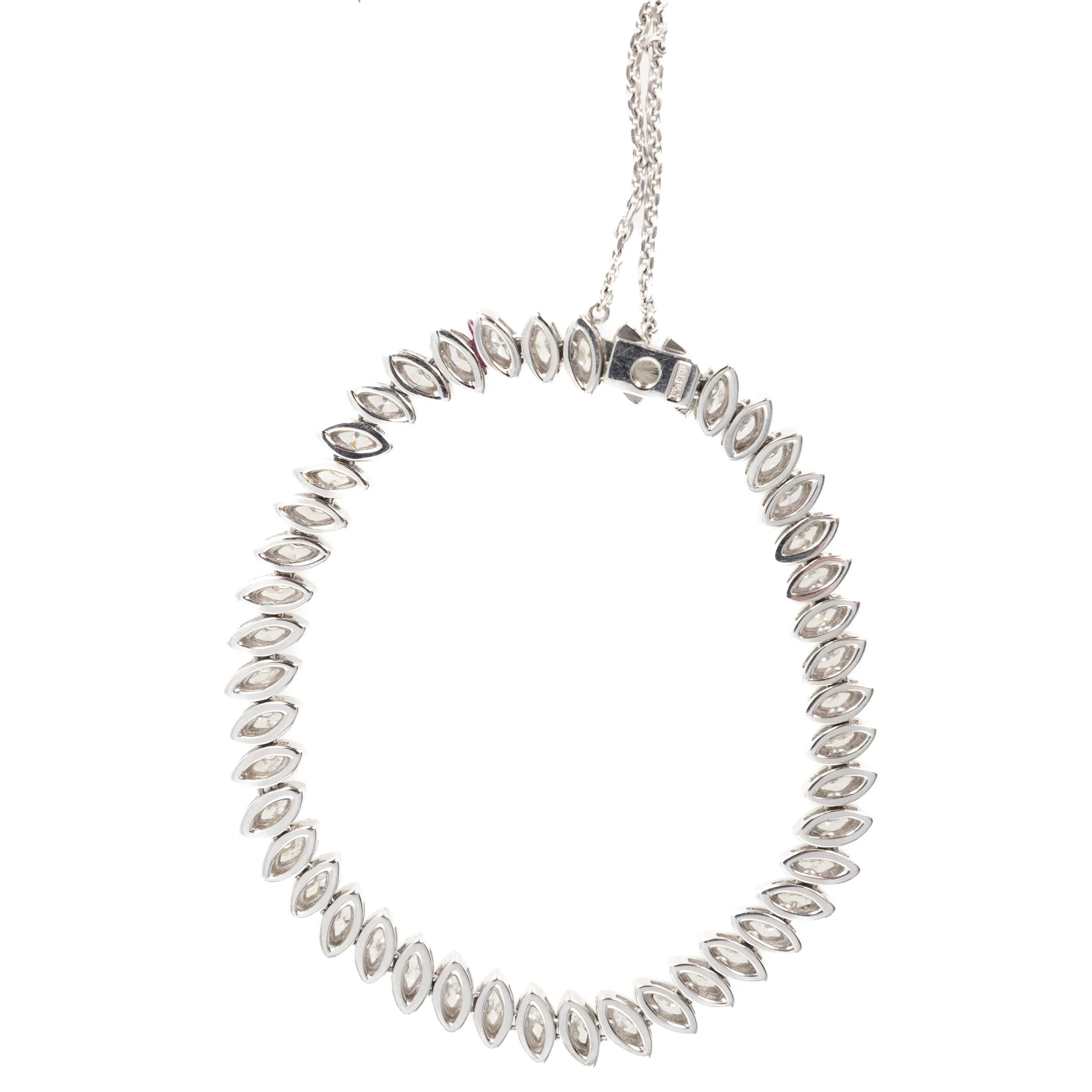 Platinum 4.46 Carat Marquise Diamond Diagonal Tennis Bracelet