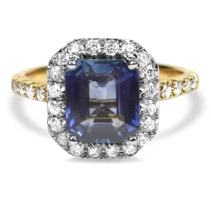 Platinum & Rose Gold Sapphire and Diamond Ring