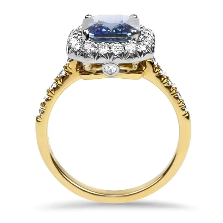 Platinum & Rose Gold Sapphire and Diamond Ring