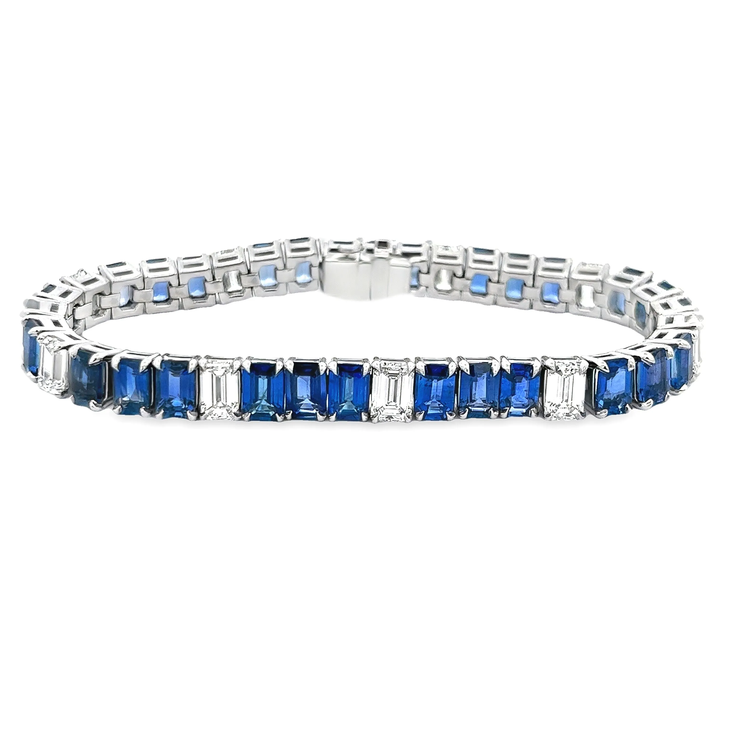 Platinum Diamond & Sapphire Bracelet