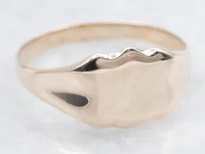 Polished Gold Shield-Shaped Signet Ring