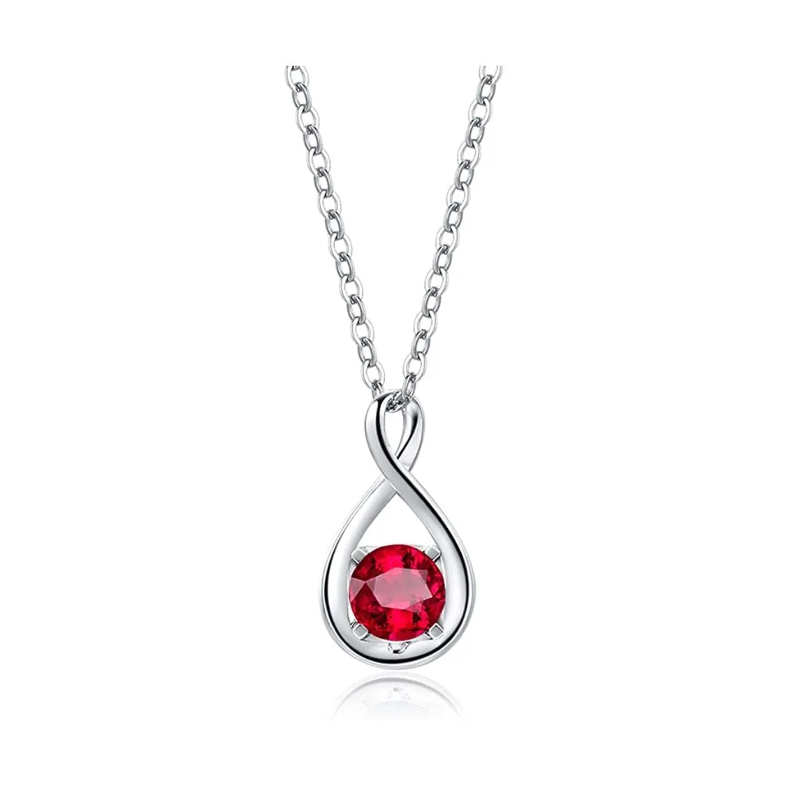 "Birthstone" July Gemstone 14K White Gold Necklace