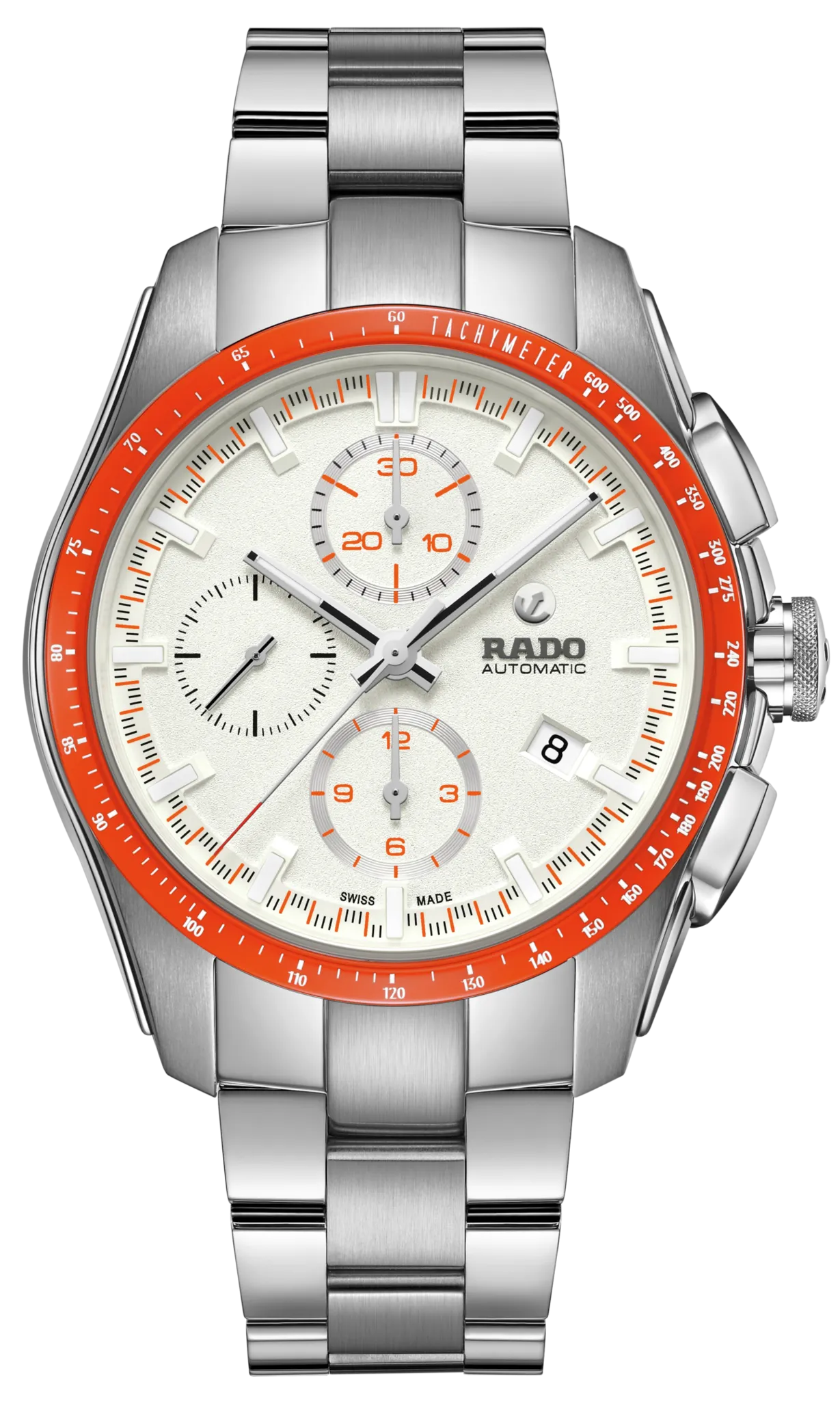 Rado Hyperchrome Automatic Chronograph White Dial Red Bezel