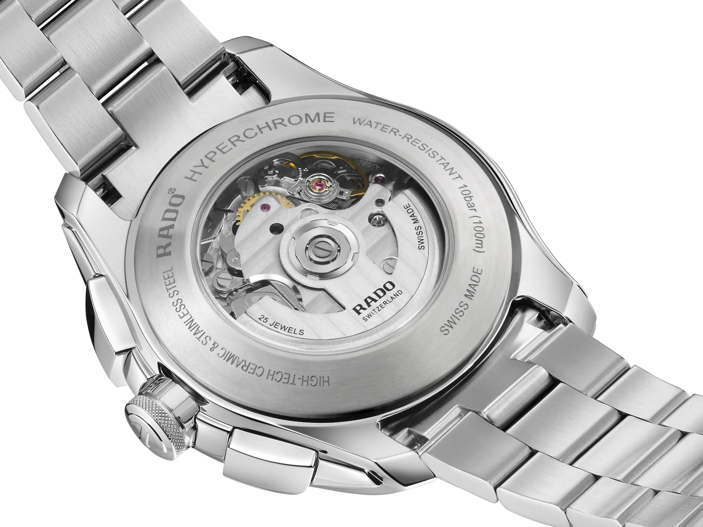 Rado Hyperchrome Automatic Chronograph White Dial Red Bezel