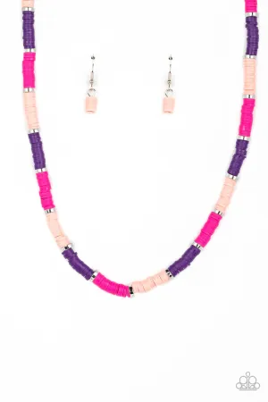 Rainbow Road - Pink - and Purple Band Paparazzi Short Necklace