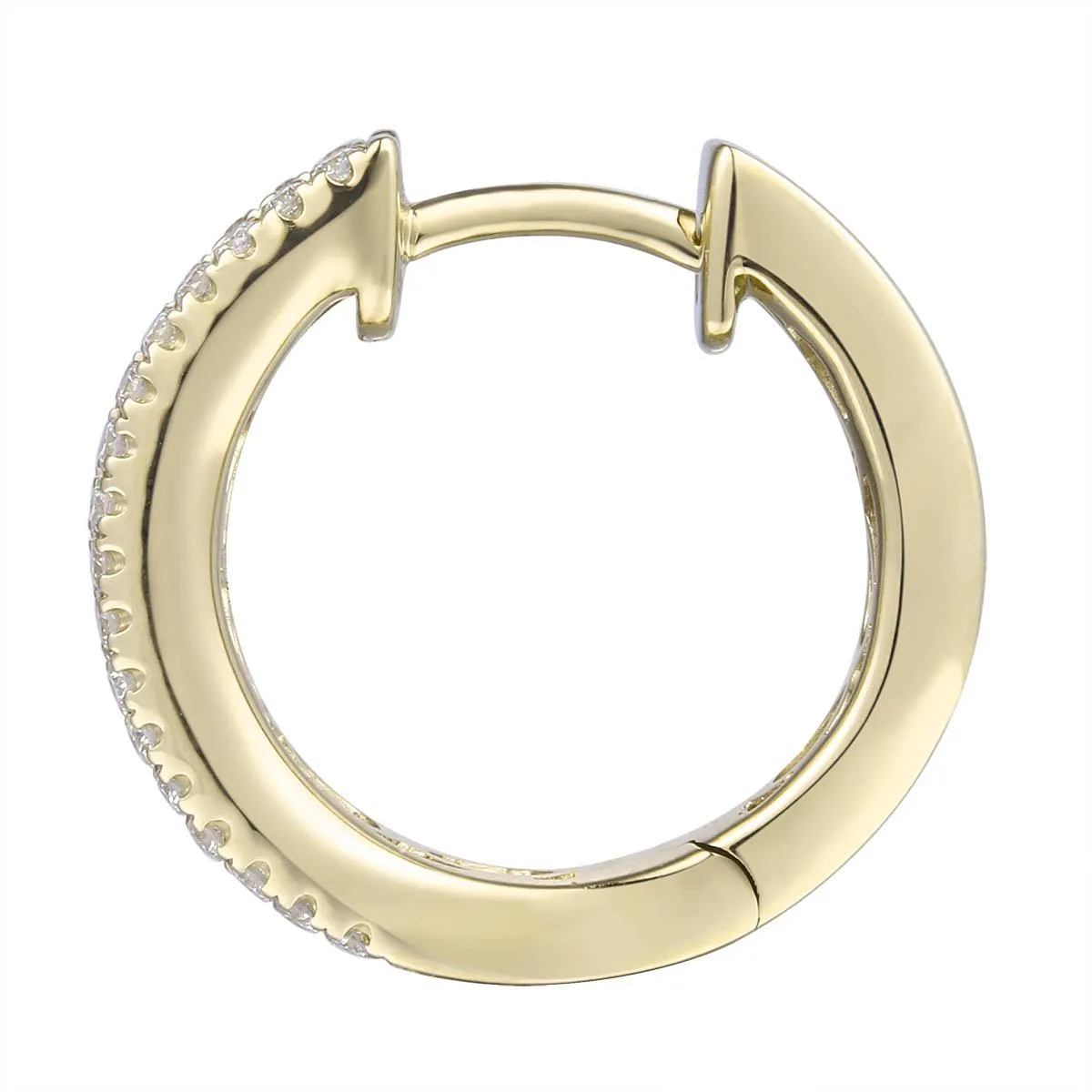 Rainbow Sapphire & Diamond Yellow Gold Hoop Earrings